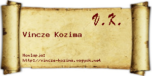 Vincze Kozima névjegykártya